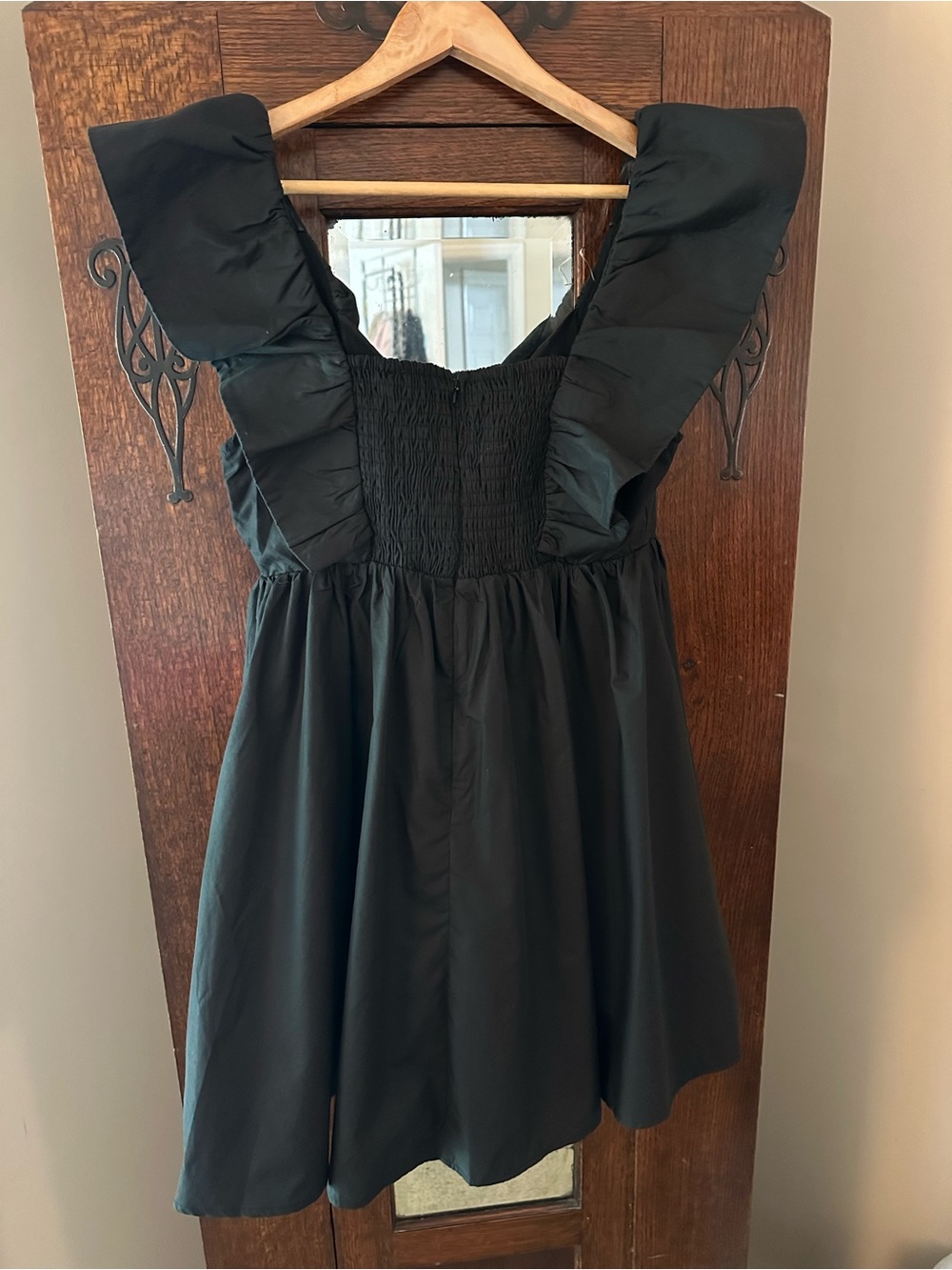 EUC Entro Black Statement Sleeves A-Line Mini Knock Out Dress Size M Pockets - Picture 8 of 12